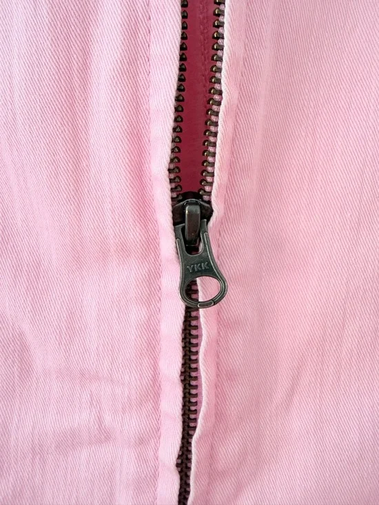 Barbie Pink Jean Jacket Medium (8) LOGO Lori Goldstein Bubblegum Pink ZipUp NWOT - Picture 5 of 14